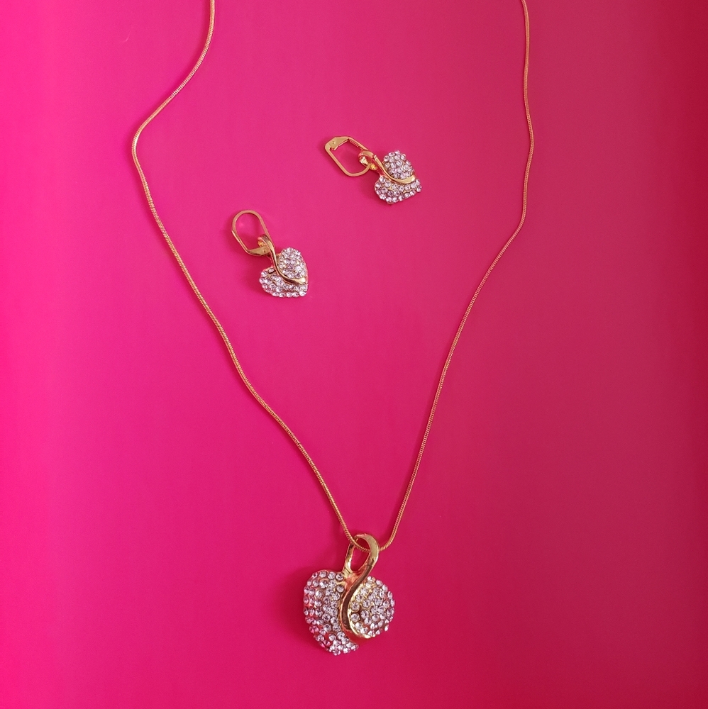 New 14K Gold  Plated Jewelry Sets. Necklace With Earrings